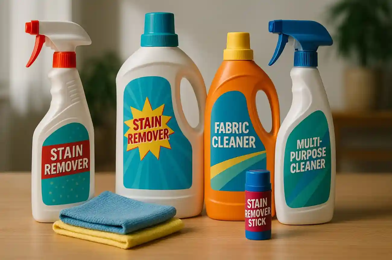  variety of stain removal products on a table